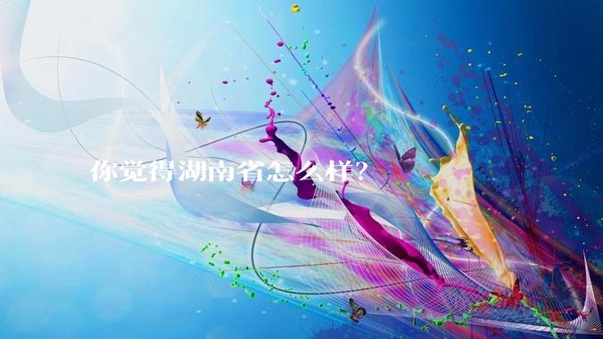 你觉得湖南省怎么样？